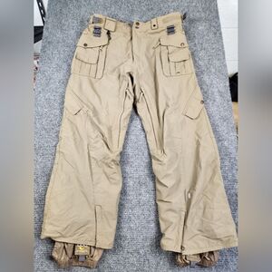 686 Snowboard Smarty Pants Mens Large Tan Lined Cargo Utility Ace